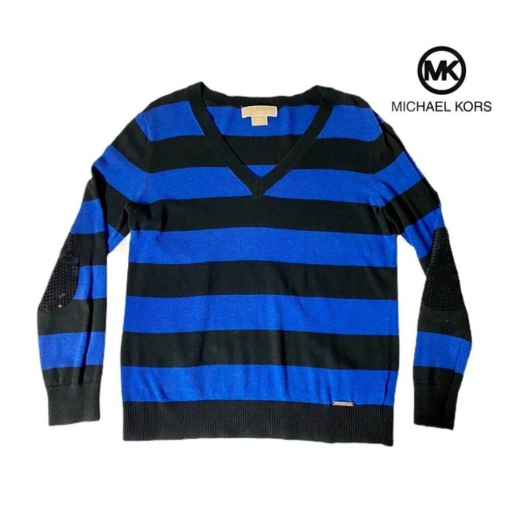 Michael Kors V-Neck Striped Sweater
